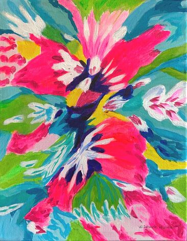 Abastract acrylic Flower Painting by Wendy Dewar Hughes