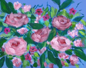 Acrylic Flower Painting by Wendy Dewar Hughes