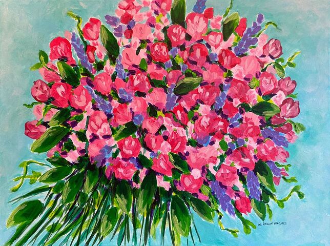 Acrylic Floral Painting by Wendy Dewar Hughes