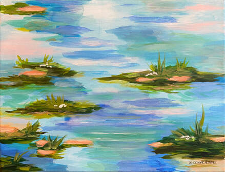 Abstract acrylic painting water