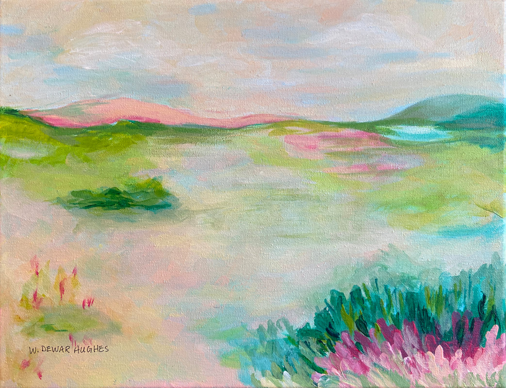Abstract acrylic painting landscape